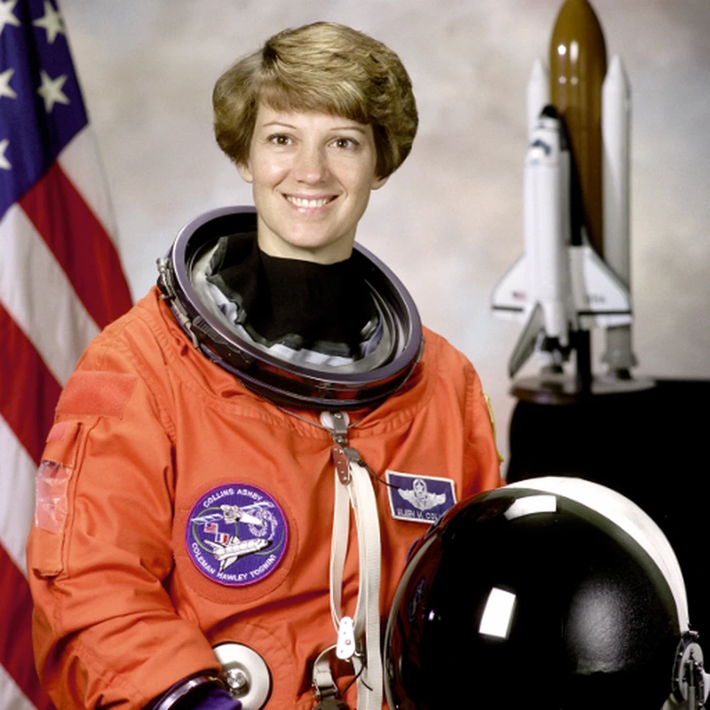 an astronaut portrait with a studio background edit — original